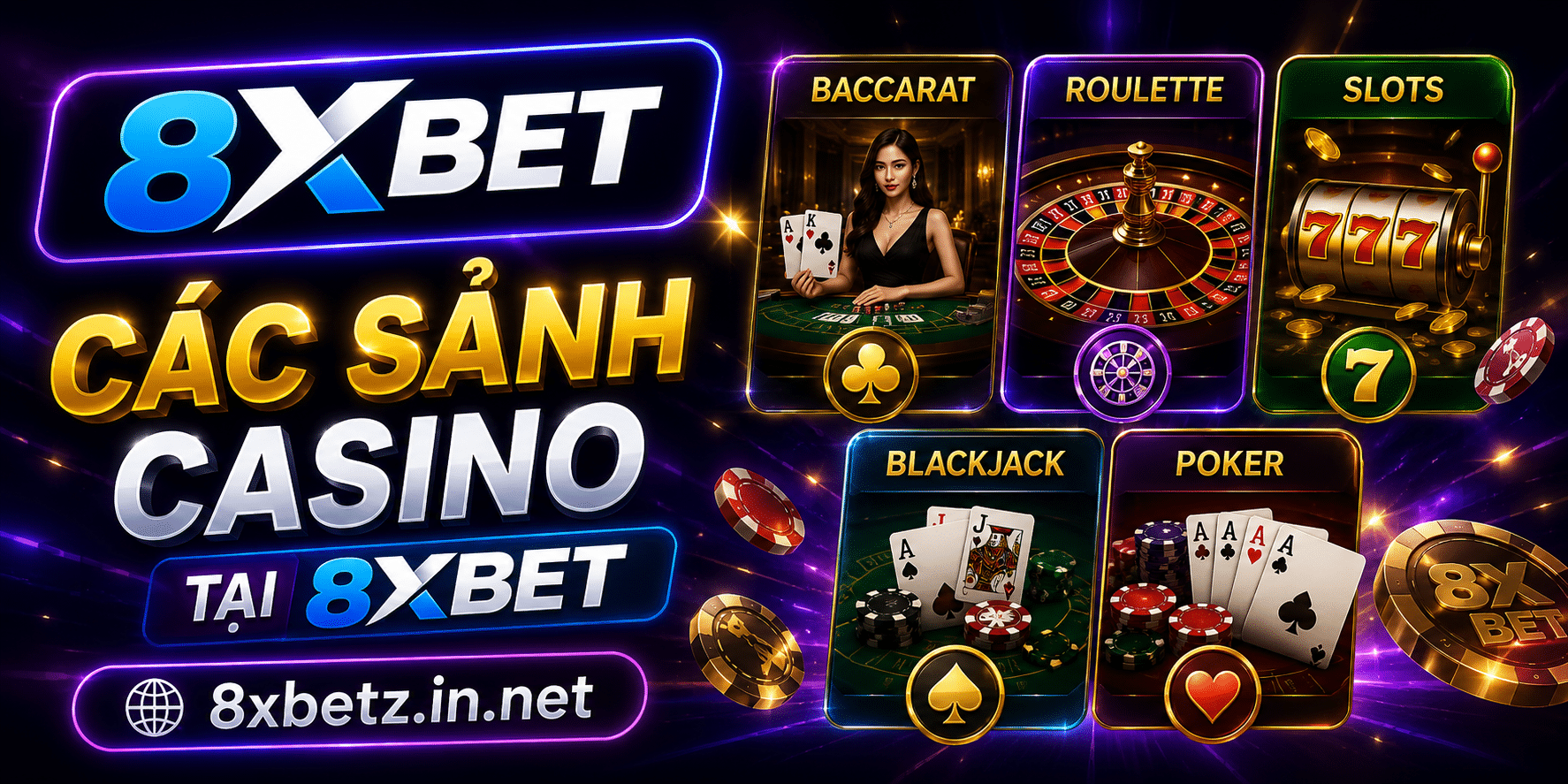 Các sảnh casino tại 8XBET