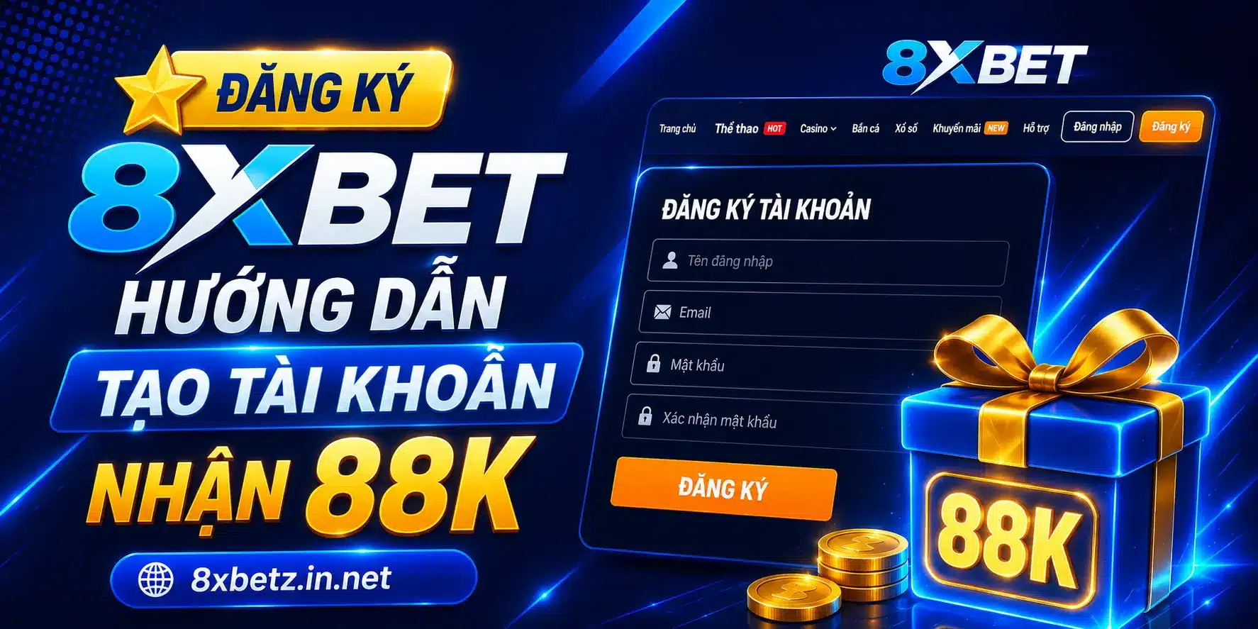 Mỗi cá nhân chỉ được đăng ký 1 tài khoản — đa tài khoản sẽ bị khóa toàn bộ.Hướng dẫn đăng ký 8XBET chi tiết trong 30 giây